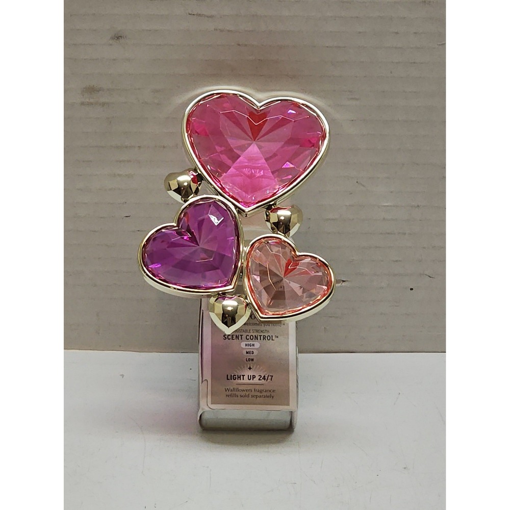 BATH & BODY WORKS WALLFLOWERS LIGHT UP PINK BEJEWELED HEARTS  SCENT CONTROL